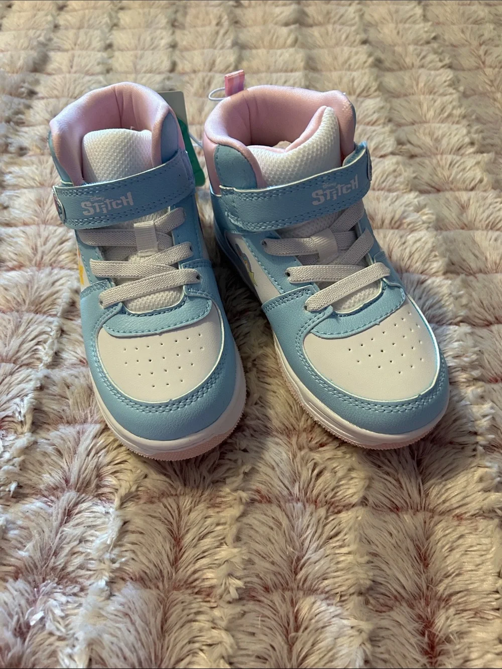Lilo & Stitch Girls High-Top Sneakers in Light Blue and Pink size 12 new